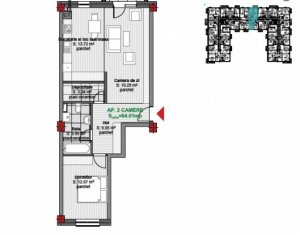 Appartement 2 chambres à vendre dans Floresti
