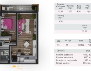 , 55.5m2 on Cluj-napoca, Zóna Zorilor