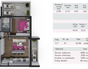 , 44.7m2 on Cluj-napoca, Zóna Zorilor