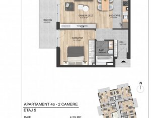 , 52.72m2 on Cluj-napoca, Zóna Marasti