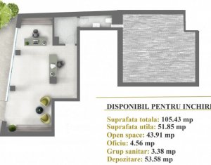 Espace Commercial à louer, 51m2 dans Cluj-napoca, zone Centru