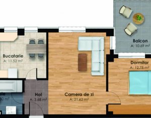 , 54.4m2 dans Cluj-napoca, zone Centru