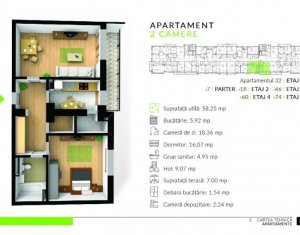 Appartement 2 chambres à vendre dans Cluj-napoca, zone Gheorgheni