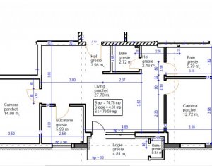 Appartement 3 chambres à vendre dans Floresti