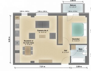 Appartement 2 chambres à vendre dans Floresti