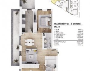 , 66.45m2 dans Cluj-napoca, zone Gheorgheni