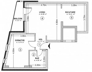 Appartement 2 chambres à vendre dans Cluj-napoca, zone Centru