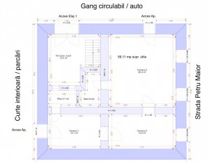 Spatiu parter 60mp, 2 intrari, 1 parcare, zona Primarie, Centru