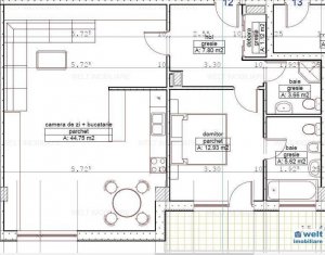 Appartement 2 chambres à vendre dans Cluj-napoca, zone Grigorescu