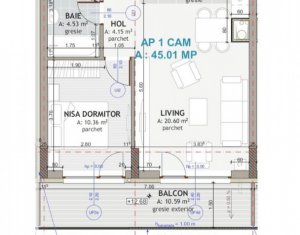 , 45.01m2 dans Floresti