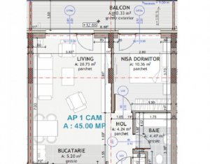 , 45m2 dans Floresti
