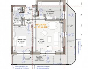 , 55.4m2 dans Floresti