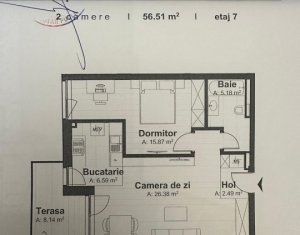 , 56.51m2 dans Cluj-napoca, zone Marasti