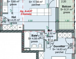 Appartement 2 chambres à vendre dans Cluj-napoca, zone Centru