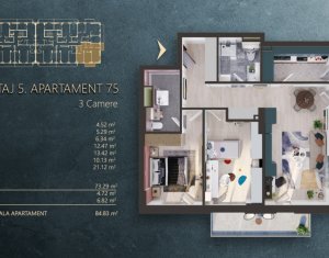 Appartement 3 chambres à vendre dans Cluj-napoca, zone Marasti