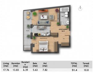 Appartement 2 chambres à vendre dans Cluj-napoca, zone Buna Ziua