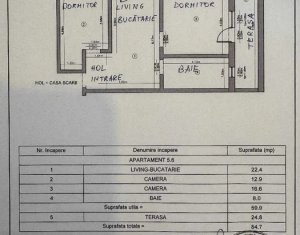 Appartement 3 chambres à vendre dans Floresti