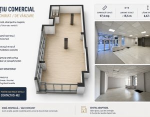 Spatiu comercial 97mp, parter langa piata Marasti